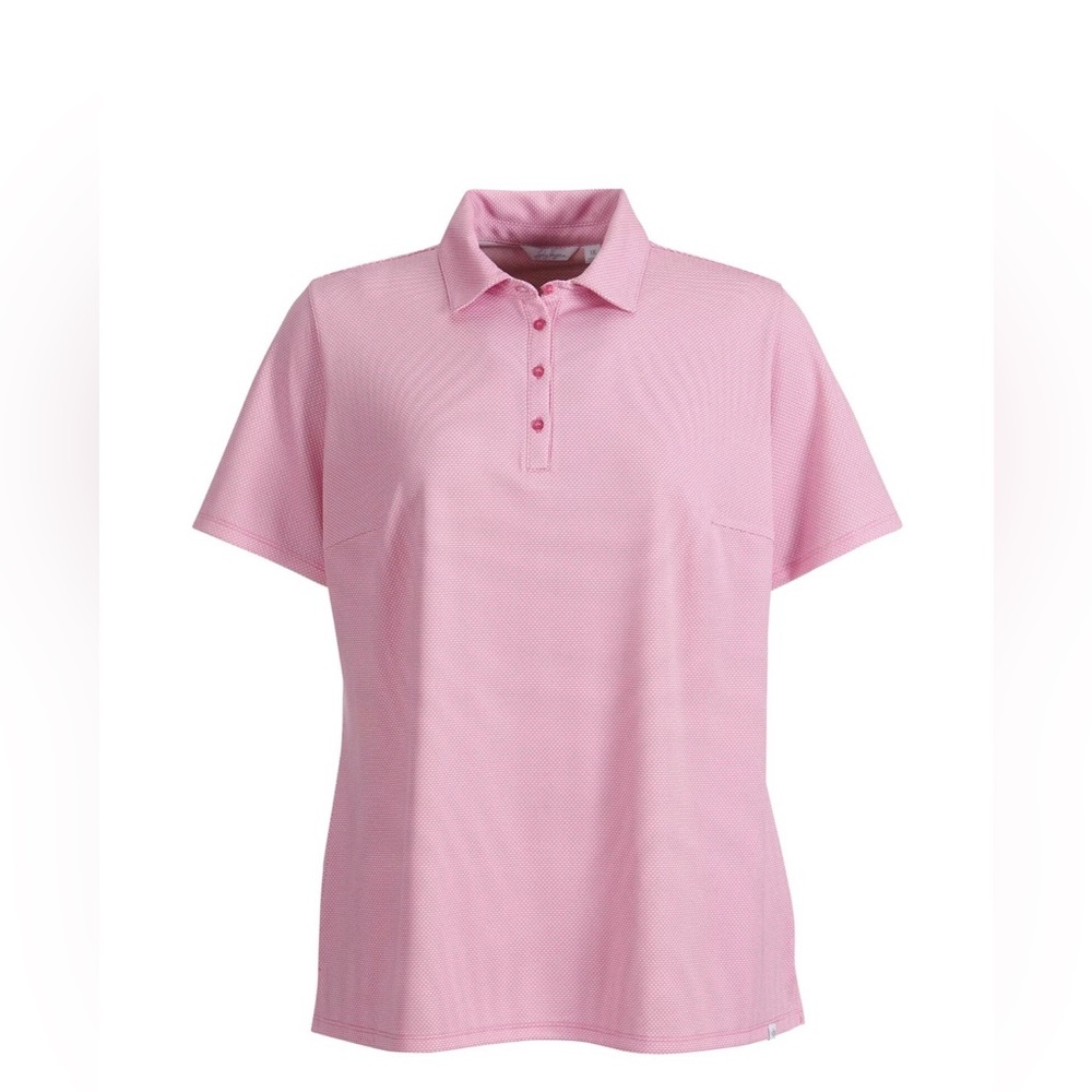 Pink Jacquard Golf Polo | Women’s Small | Moisture-Wicking, UPF 25+